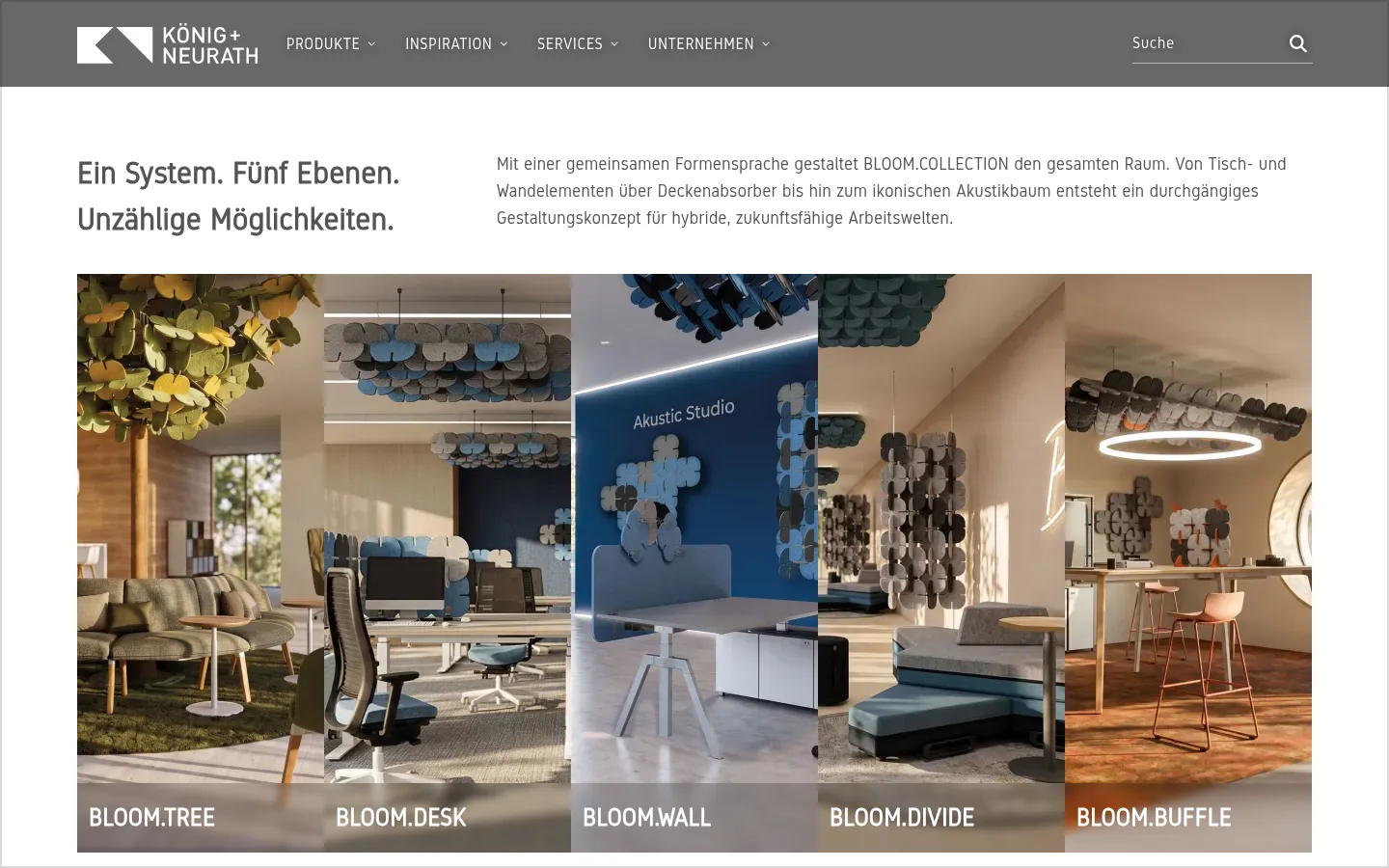 A tour through the König + Neurath website. At the end, one page fans out into its layers.